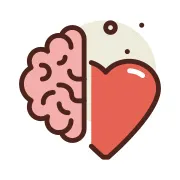 Pictogramme cerveau et cœur - relier la pensée et l’action